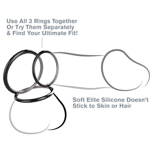 Fantasy C-Ringz - Set prstenova za penis (crni)