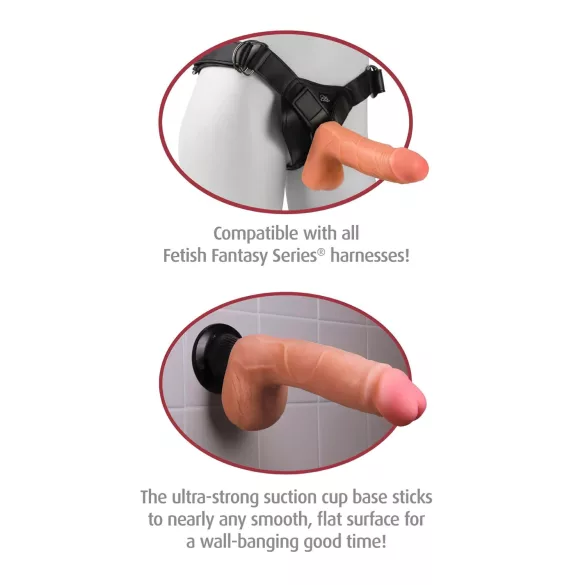 Real Feel Deluxe No.1 - herézni, realistichan vibrator (prirodna boja)