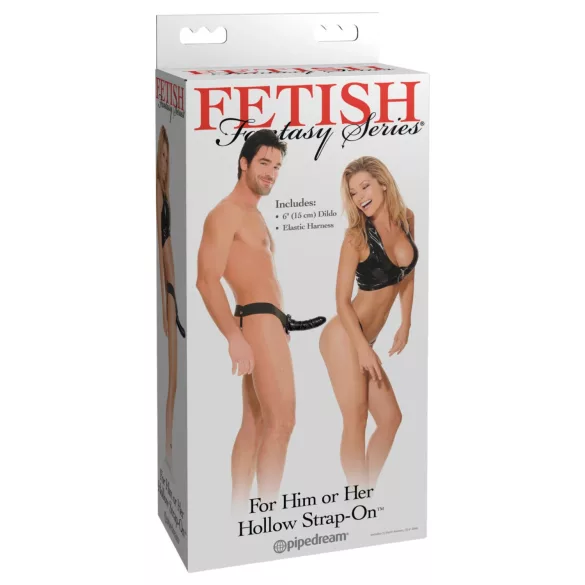 Fetish Fantasy - crni šuplji strap-on dildo