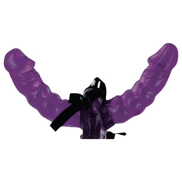 Fetish - dupli strap-on dildo s pojasom (crna)