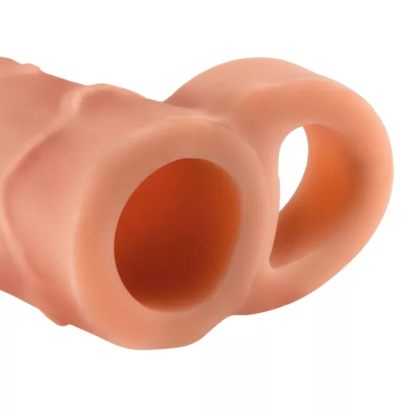 Pipedream X‑TENSION Perfect 1 - navlaka za penis sa prstenom za testise (17,7 cm, prirodna)