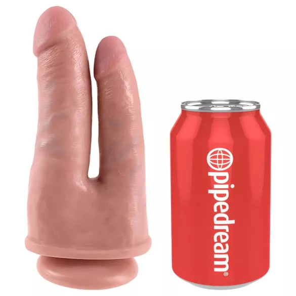 King Cock Double Penetrator - realistični dupli dildo (natur)