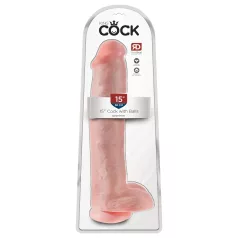   King Cock 15 - реалистичан дилдо са тестисима и вакуумским основом (38cm) - прироdан