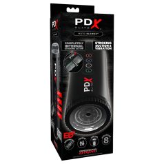   PDX Moto Blower - usisavajući, vibrirajući masturbator (crna boja)
