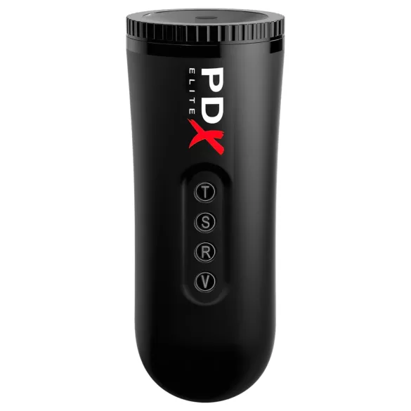 PDX Moto Blower - usisavajući, vibrirajući masturbator (crna boja)