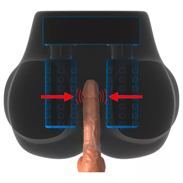 PDX Elite Milk Me Silly - vibrirajući torzo masturbator (prirodno)