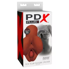   PDX Pick Your Pleasure - 2u1 realistični masturbator (braon)