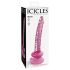 Icicles No. 86 - stakleni dildo oblik penisa (roze)