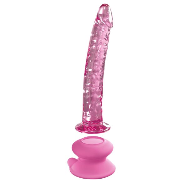 Icicles No. 86 - stakleni dildo oblik penisa (roze)