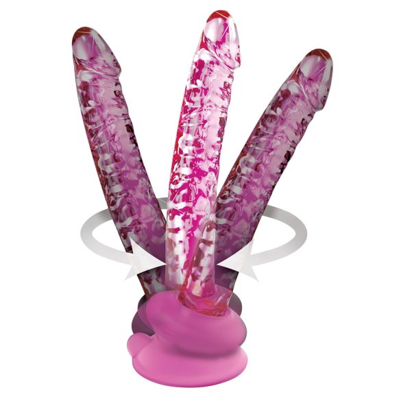 Icicles No. 86 - stakleni dildo oblik penisa (roze)