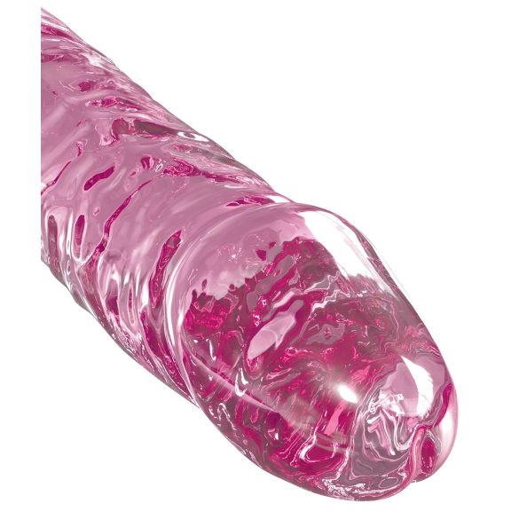 Icicles No. 86 - stakleni dildo oblik penisa (roze)