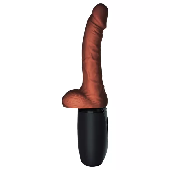 King Cock Plus 7.5 - vibrator sa testisima (braon)