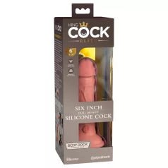   King Cock Elite 6 - sa vakumom, realističan dildo (15cm) - prirodna boja