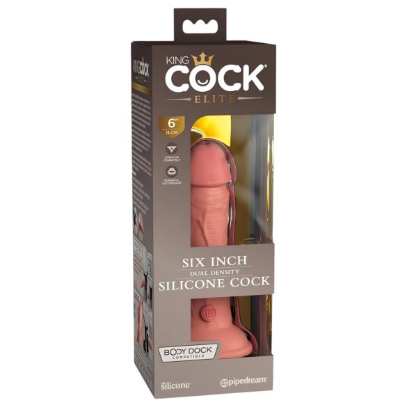 King Cock Elite 6 - sa vakumom, realističan dildo (15cm) - prirodna boja