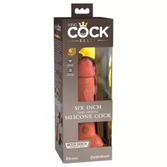   King Cock Elite 6 - vakuumska, realistična dildo (15cm) - tamno