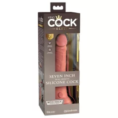   King Cock Elite 7 - realistični dildo sa vakuumskim postoljem (18 cm) - prirodna boja