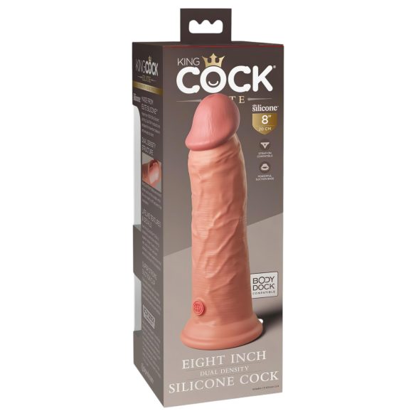 King Cock Elite 8 - prirodni dildo sa vakuumskim postoljem (20cm)
