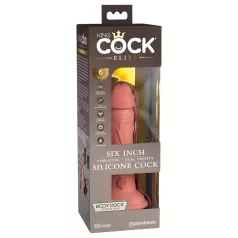   Kraljevski Kok Elite 6 - dildo sa vakuumskom podlogom (15cm) - prirodna boja