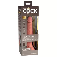   King Cock Elite 7 - vakuum cupler, bežični vibrator 18cm - prirodna boja