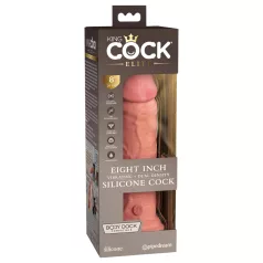   King Cock Elite 8 - vibrator sa vakuumskom bazom (20cm) - prirodna boja