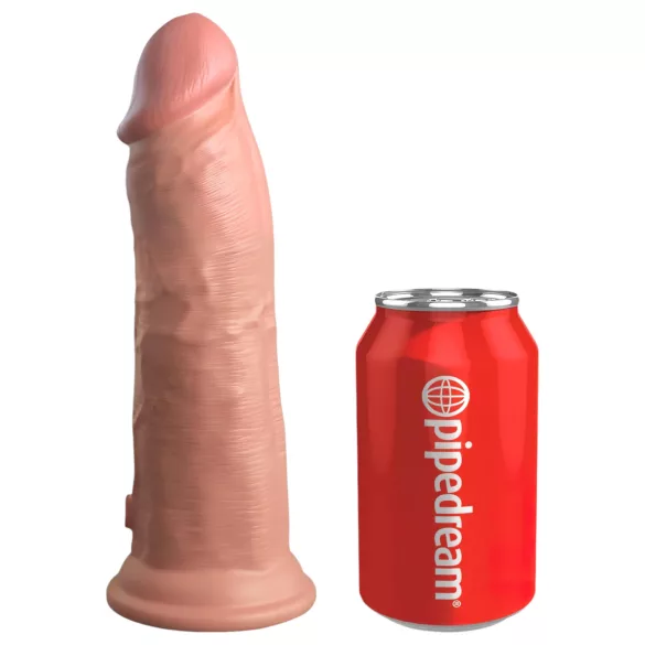 King Cock Elite 8 - vibrator sa vakuumskom bazom (20cm) - prirodna boja