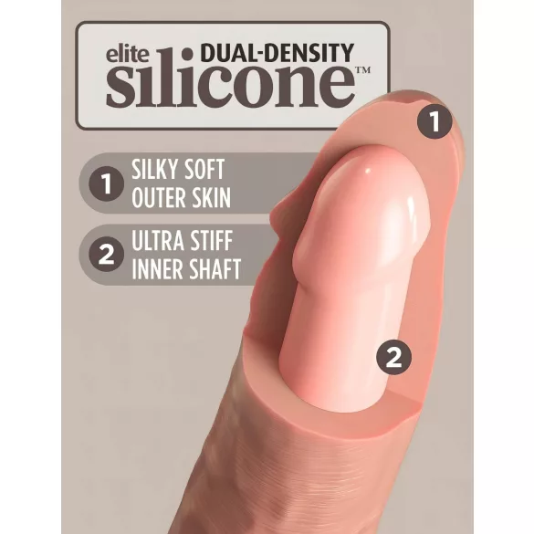 King Cock Elite 8 - vibrator sa vakuumskom bazom (20cm) - prirodna boja