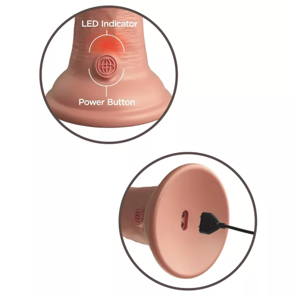 King Cock Elite 8 - vibrator sa vakuumskom bazom (20cm) - prirodna boja