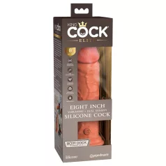   King Cock Elite 8 - realistični vibrator 20cm (tamna boja kože)