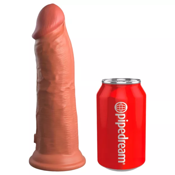 King Cock Elite 8 - realistični vibrator 20cm (tamna boja kože)