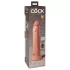 King Cock Elite 9 - vibrirajući dildo sa prijanjajućom bazom 23cm - prirodna boja