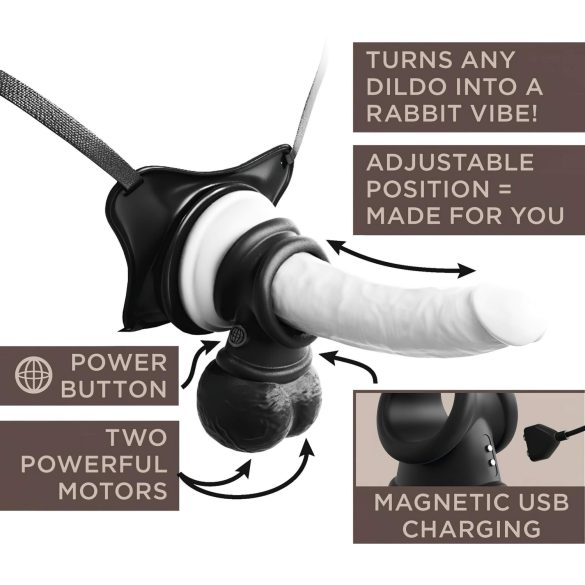 King Cock Crown Jewels - Vibrirajući Prsten za Penis (crni)