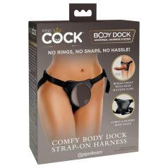 King Cock Elite Udobni Body Dock - pojas sa dildom (braon)