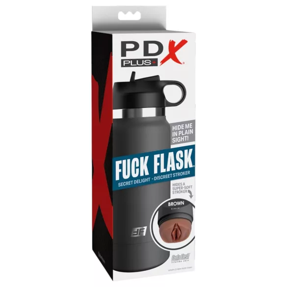 Fuck Flask Tajno Uživanje - veštačka vagina u flaši (crno-smeđa)