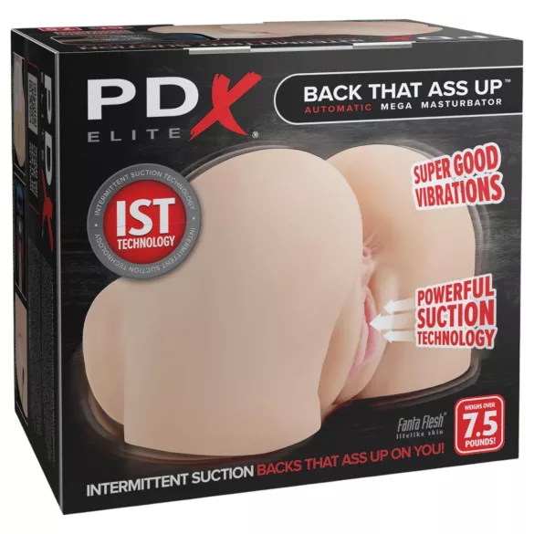 PDX Elite - vakuumski, vibrirajući 2-u-1 masturbator (natur)