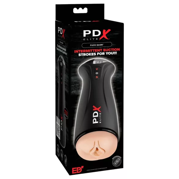 PDX Elite - usisni, vibracioni masturbator (crni)