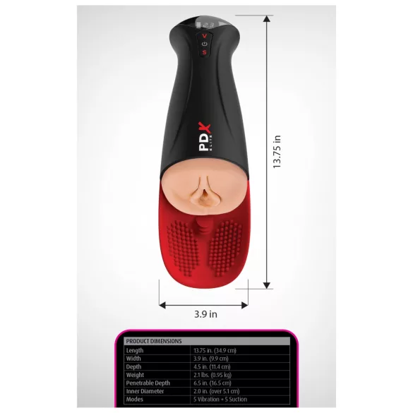 PDX Elite Fuck-O-Matic Pro XL аутоматски усисни мастурбатор - црни