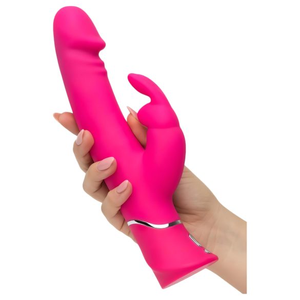Happyrabbit Dual Density - vodootporni vibrator sa stimulatorom klitorisa (roze)