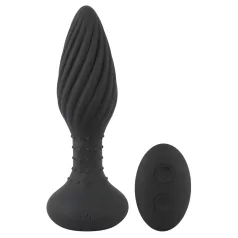 ANOS - rotirajući analni vibrator sa perlama (crni)