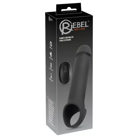 Rebel - bežični, vibrirajući penis omotač sa radijom (crni)