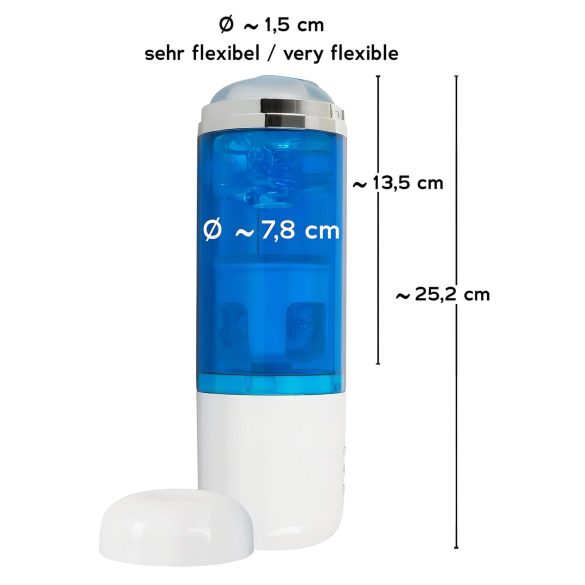 You2Toys - rotirajući nabijajući masturbator (plavo-beli)