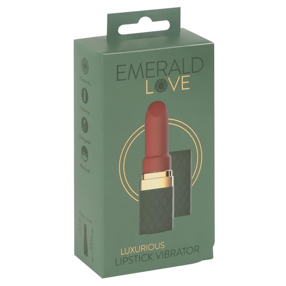 Emerald Love - vodootporni ruž vibrator na punjenje (crveni)