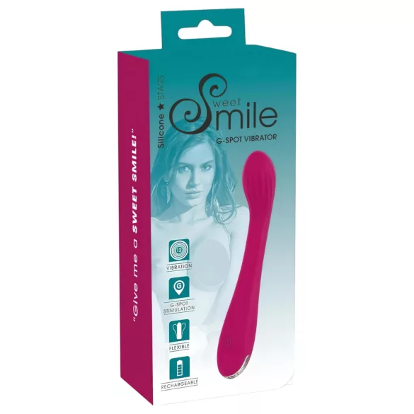 SMILE G-tačka - punjivi vibrator sa rebrastim dizajnom (ljubičasti)