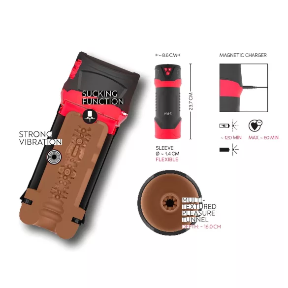 WYNE 01 - crni akumulatorski, vibrator-sisač, grejalica