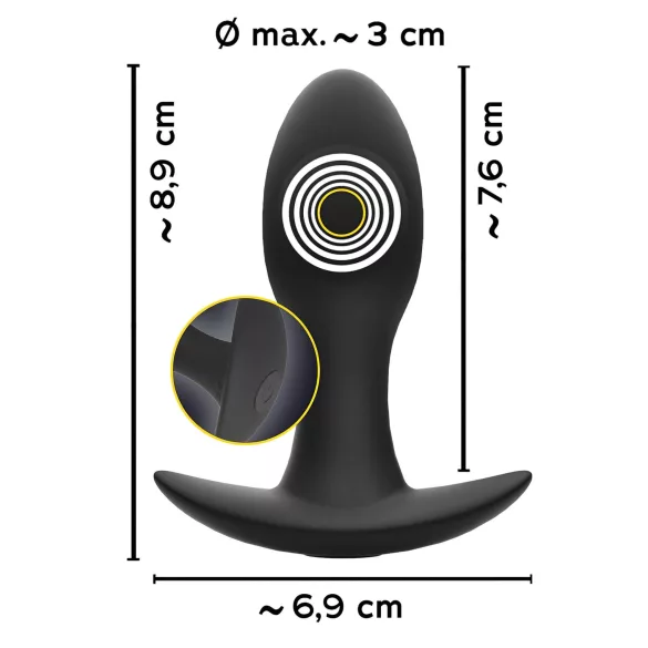 ANOS - punjivi, vodootporni crni vibrator za prostate