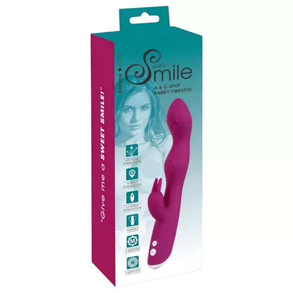SMILE - Fleksibilni vibrator sa klitoralnim i G-tačkom stimulacijom (ljubičasti)