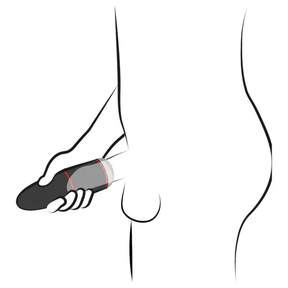 WYNE 02 - punjivi vibrator sa sisaljkom (crno-beli)