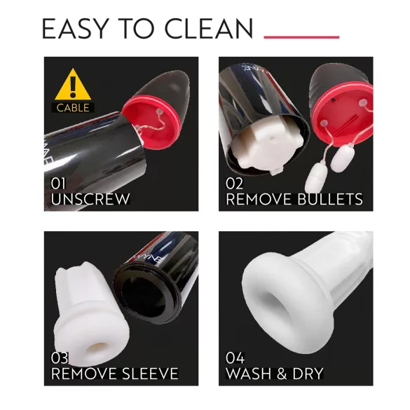 WYNE 02 - punjivi vibrator sa sisaljkom (crno-beli)