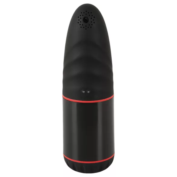 WYNE 02 - punjivi vibrator sa sisaljkom (crno-beli)