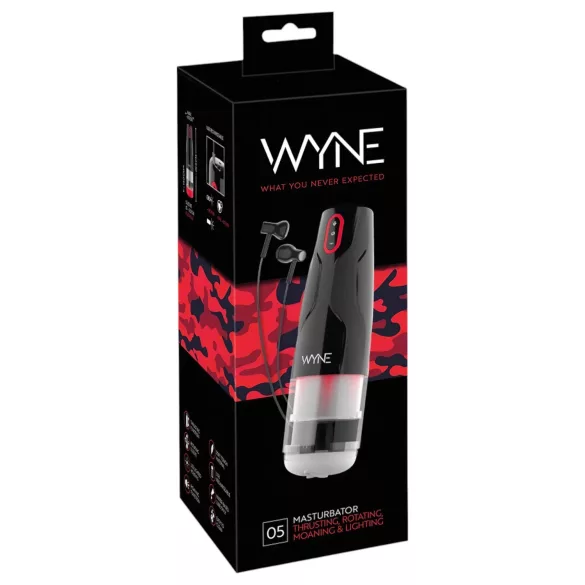 WYNE 05 - punjivi rotirajući masturbator (crno-beli)