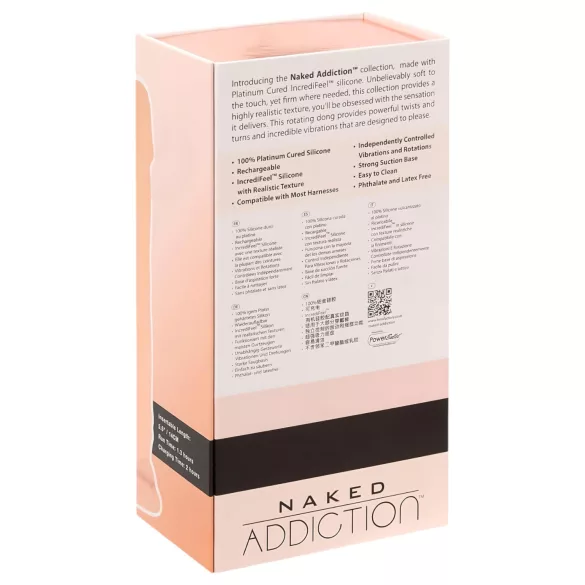 Naked Addiction Rotating 8 - rotirajući vibrator (20cm) - prirodna boja
